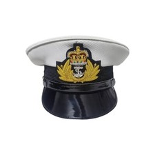 WW11 British Royal Navy Peak Hat Officers Dress Uniform Cap Naval All Size Avail picture