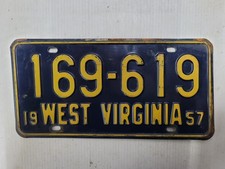 1957 West Virginia License Plate Tag picture