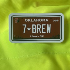 7 Brew Coffee Oklahoma Tag License Plate Tag sticker  picture