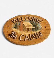 Vintage Al Pisano Country Carver Collection “Welcome to Our Cabin