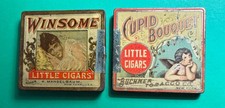 2 Vintage 1890s Winsome & Cupid Bouquet Little Cigars Tobacco Tins picture