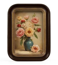 Sonefreiy Vintage 4x6 Picture Frame Dark Brown Gold Photo Frame picture