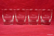 Set of 4 Jaguar Luxury Car Whiskey Rocks Old Fashioned Glasses picture
