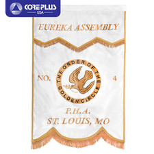 Masonic Order of The Golden Circle Banner Printed Gold Braid Fringe 30
