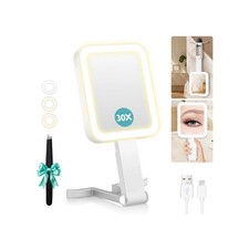 Travel Makeup Mirror with Lights Double Sided 1X 30X picture