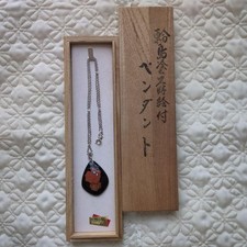 Wajima Lacquer Necklace Rare Natural Lacquer Pendant Jewelry Used picture