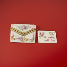 *NWOB* Limoges Peint Main Mothers Day “To Mother W/ Love” Envelope Trinket Box picture