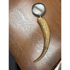 Handcrafted Magnifying Glass Horn Handle 21.5” in length picture