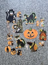 Vtg Beistle Halloween Die Cut Lot Of Cat Witch Pumpkin Decor 70’s 80’s picture