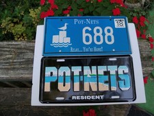 Vtg 2 POT-NETS DELAWARE  License Plates Resident and Relax... You're Home picture