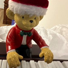 Mr. Christmas Piano Teddy takes requests Bear Music piano 60 songs 7 hats picture