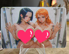 Nami & Boa Plastic Waifu Trading Card One Piece picture