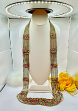 Vtg Estate Gorgeous Native American 10 Strand Handcrafted Beaded Necklace* picture