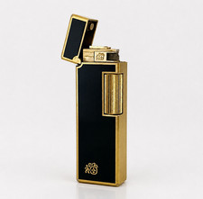 JOHN STERLING Gold Plated Gas Lighter Lake China Vintage Functional Lighter picture