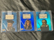 GALILEO - NEWTON - NOSTRADAMUS / TRIO / EXTREMELY RARE - HANDWRITTEN RELIC CARD picture