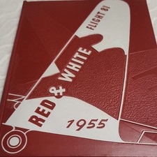 1955 Lake View High School Red & White Flight Yearbook Chicago Illinois Vintage picture