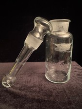 Antique Holy Water Glass Bottle With Aspergil Sprinkler Stopper 1900s Religious picture