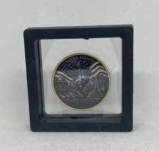 Sept 11th 25th Anniversary Memorial Challenge Coin In a 3D Floating Display picture