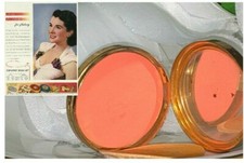 VINTAGE COTY AIRSPUN SUB DEB ROUGE BLUSH GOLD METAL MIRROR COMPACT BRIGHT picture