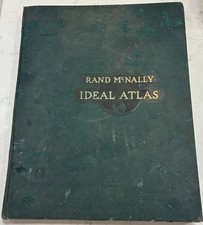 Rand McNally & Company Ideal Atlas 1916 World Large Scale Colored Maps 14” x 11” picture