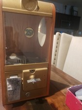 Unique Vintage Glass and Wood Gumball Vending Machine picture