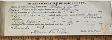 1853 Acquackanonk NJ Debt Summons Adrian Van Riper Signed Sigler v Smith picture