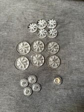 Vintage Etched/Carved Decorative Plastic Button Flower Motif Lot picture