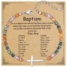 Christian Cross Bracelet for Women, Confirmation Baptism Easter Gifts, Unique... picture