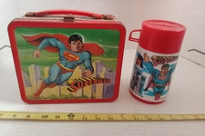 Vintage 1978 Superman Aladdin Industries DC Comics Metal Lunch Box w/ Thermos. picture