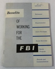 1960 booklet ~ BENEFITS OF WORKING FOR THE FBI picture