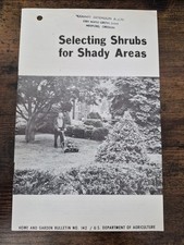 Vintage 1967 USDA Booklet Selecting Shrubs for Shady Areas Bulletin 142 picture