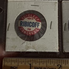 Rare VTG Campaign Button: CT Congressman Governor Senator Abe Ribicoff Pin picture