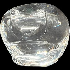 Vintage Orrefors Sweden Crystal FAT CAT Paperweight Art Glass Figurine U55B picture