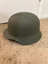 WWII German M40 Original Helmet, Restored Steel Shell, Size 63, WW2  56-57 cm picture
