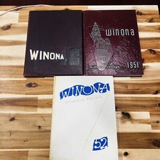 Lot of 3 Vintage 1940s 50s Yearbooks Hillsdale College Michigan Winona 1948-1952 picture