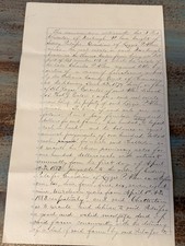 Land Sale Agreement 1883 Vermont Handwritten Legal Document Farm Irasburgh VT picture