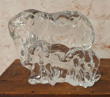 Lenox Crystal Elephant Figurine Nurturing the Young Mother, 2 Babies. 7x6