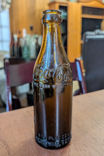 VINTAGE Amber Coca-Cola, Memphis TN, Side Seam Arrow Coke, Double Script Bottle picture