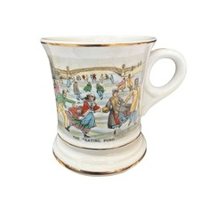 Antique Porcelain Shaving Mug With Gold Trim & 