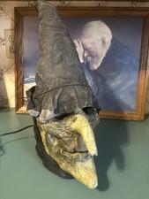 Primitives by Kathy Pumpkinrot Lighted Witch Head Wendy The Witch Paper Mache  picture
