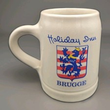 Vintage 1970s Holiday Inn Brugge Belgium NOSEDA Ceramic Beer Stein Mug 0.5L picture