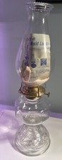Vtg Kerosene Oil Lamp 18.5” Clear Glass- Brand New Never Burned- Riekes Crista picture