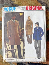 Vintage 70s VOGUE  PARIS  #2918 Sewing Pattern Men's Coat Size 40 UNCUT FF picture