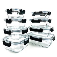 Glass Tupperware 16pcs Airtight Glass Food Storage Containers picture