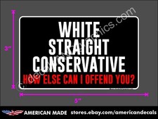 TRUMP 2024 STICKER WHITE STRAIGHT CONSERVATIVE ANTI DEMOCRAT DECAL WINDOW picture