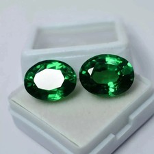 Natural Colombian Emerald Pair 19.60 Ct Loose Gemstone EGL  Oval Cut 2 picture