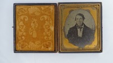 Antique Ambrotype Victorian Man Case British American Symbols picture