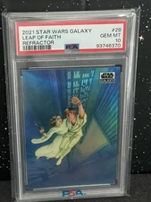 2021 Star Wars Galaxy Leap of Faith (box art) Refractor PSA 10  picture