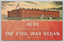 Vintage Fort Sumter National Monument Postcard Charleston SC Civil War Began picture