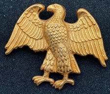 Vintage WWII US Military WAAC Officers Eagle Screw Back Badge Pin WW2 Insignia picture
